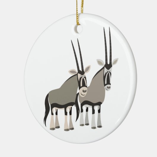 Cute Pair van Cartoon Oryxes Ornament (Links)