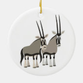 Cute Pair van Cartoon Oryxes Ornament (Achterkant)