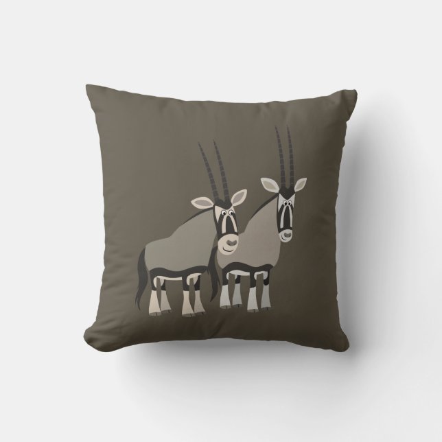 Cute Pair van Cartoon Oryxes Pillow Kussen (Voorkant)