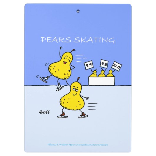 Cute Pairs Afbeelding Funny Pears Cartoon Klembord (Achterkant)