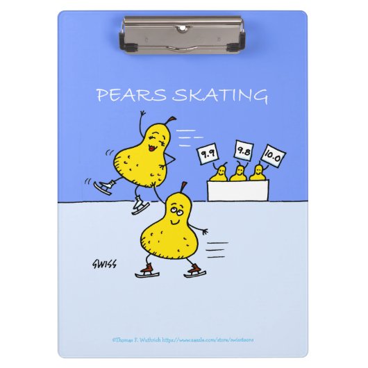 Cute Pairs Afbeelding Funny Pears Cartoon Klembord (Voorkant)