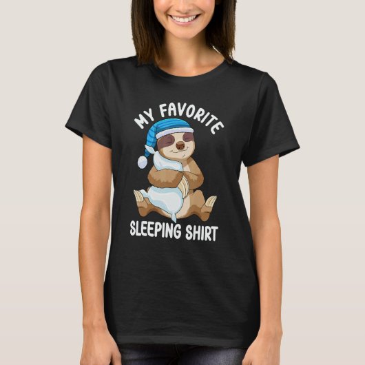Cute Pajama for Women  Nigh Sleeping Sloth 1 T-shirt (Voorkant)