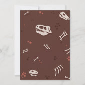 Cute Paleontology Dinosaur Botten Birthday Invite Kaart (Achterkant)