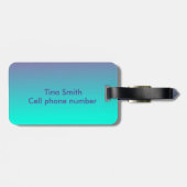 Cute Palm Tree Blue en Paarse ombre Bagagelabel (Achterkant horizontaal)