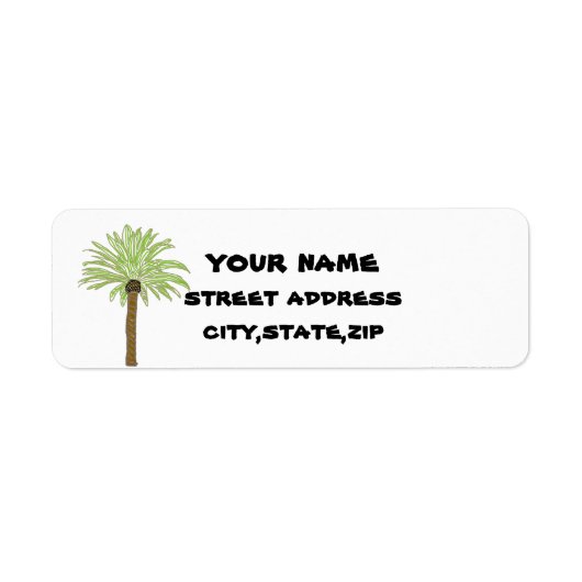 Cute Palm Tree Etiket (Voorkant)