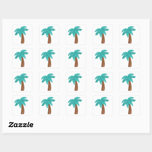 Cute Palm Tree Vierkante Sticker (Vel)