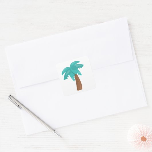 Cute Palm Tree Vierkante Sticker (Envelop)