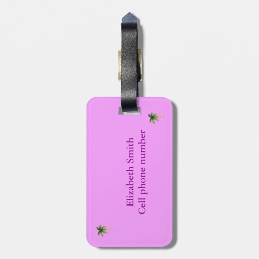 Cute Palm Trees Bagagelabel (Achterkant verticaal)