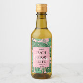 Cute Palm Tropical Pink Bachelorette Crewand Wijn Etiket (Voorkant)