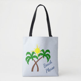 Cute Palmboom Strand Alsjeblieft Boodschappentas Tote Bag