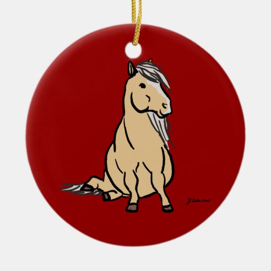 Cute Palomino Pony Keramisch Ornament (Voorkant)