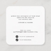 Cute Pampered Dog Groomer Pet Care Vierkante Visitekaartje (Achterkant)