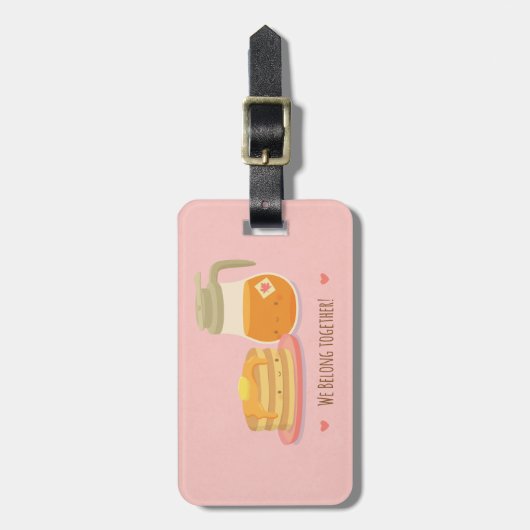 Cute Pancake en Bagagelabel met mansiroop (Voorkant verticaal)