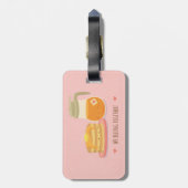 Cute Pancake en Bagagelabel met mansiroop (Achterkant verticaal)