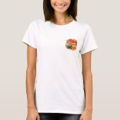 Cute Pancake Stack Character in Red Visor Holding  T-shirt (Voorkant)