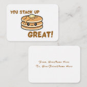 Cute Pancake Valentine Classroom Flat Note Card Notitiekaartje (Voorkant / Achterkant)