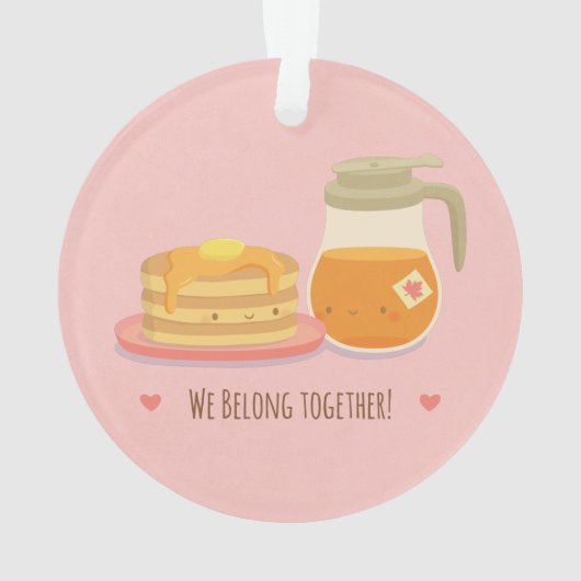 Cute Pancakes en Maple Belong Together Ornament (achterkant)