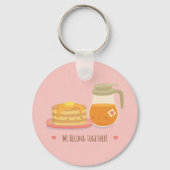 Cute Pancakes en Maple Couple Sleutelhanger (Voorkant)