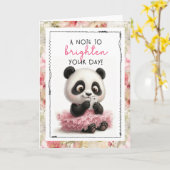 Cute Panda A Note To Brighten Your Day Kaart (Gele Bloem)