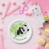 Cute Panda aangepaste borden tekstpapier Papieren Bordje (Feest)