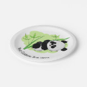 Cute Panda aangepaste borden tekstpapier Papieren Bordje (Gekanteld)