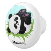 Cute Panda aangepaste naam keramische knop (Rechts)