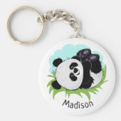 Cute Panda aangepaste naam sleutelketens Sleutelhanger (Voorkant)