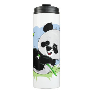 Cute Panda aangepaste naam tumbler 1/4 Thermosbeker