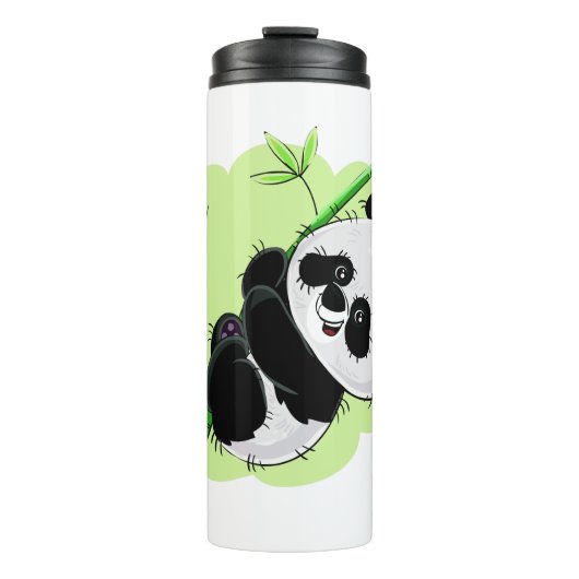 Cute Panda aangepaste naam tumbler 3/4 Thermosbeker (Voorkant)