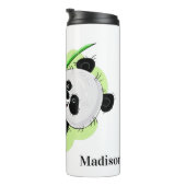 Cute Panda aangepaste naam tumbler 3/4 Thermosbeker (Geroteerd rechts)