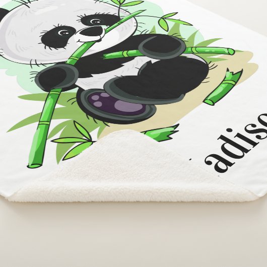 Cute Panda aangepaste naamdekens Sherpa Deken (3/4)