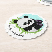 Cute Panda aangepaste onderzetters tekstpapier (Gekanteld)