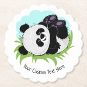 Cute Panda aangepaste onderzetters tekstpapier (Voorkant)