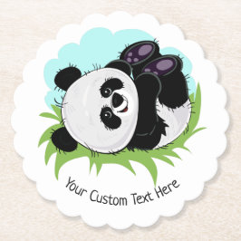 Cute Panda aangepaste onderzetters tekstpapier
