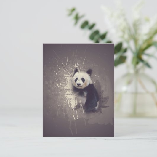 Cute Panda Abstract Briefkaart (Staand voorkant)