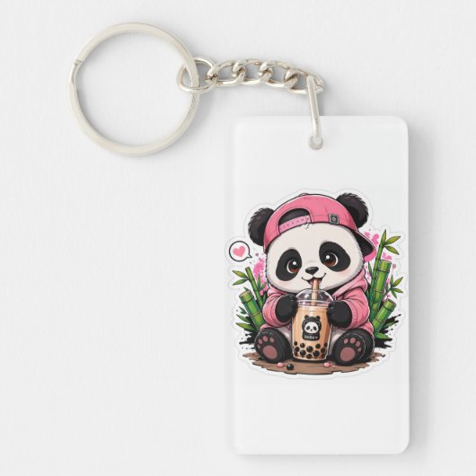 Cute Panda Acryl Sleutelhanger (Voorkant)