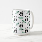 Cute panda and palm leaf pattern koffiemok (Voorkant rechts)