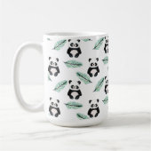 Cute panda and palm leaf pattern koffiemok (Links)