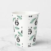Cute panda and palm leaf pattern papieren bekers (Links)