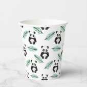 Cute panda and palm leaf pattern papieren bekers (Voorkant)