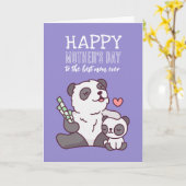 Cute Panda Animal Cartoon Happy Moederdag Kaart (Gele Bloem)