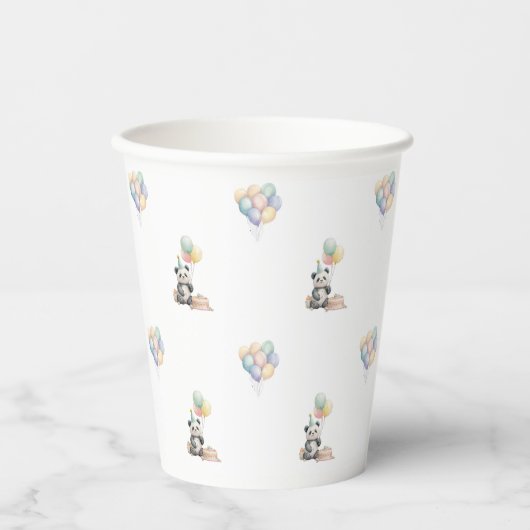 Cute Panda animal Party Paper cups Papieren Bekers (Voorkant)