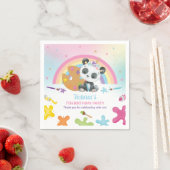 Cute Panda Art Craft Party Rainbow Birthday Servet (Insitu)