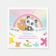 Cute Panda Art Craft Party Rainbow Birthday