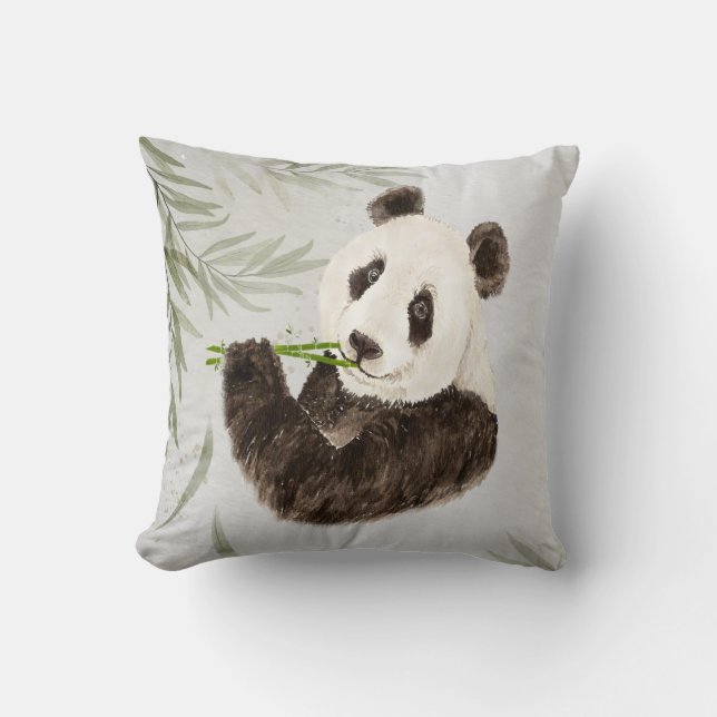 Cute Panda Asian Beer Animal Bamboo Wildlife Kussen (Voorkant)
