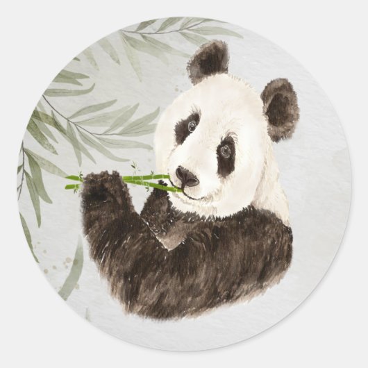 Cute Panda Asian Beer Animal Bamboo Wildlife Ronde Sticker (Voorkant)