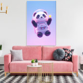 Cute Panda Astronaut Kinderen Muurkunst – Grappige Canvas Afdruk (Insitu (Woonkamer))