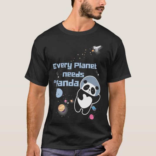 Cute Panda Astronaut T-shirt (Voorkant)