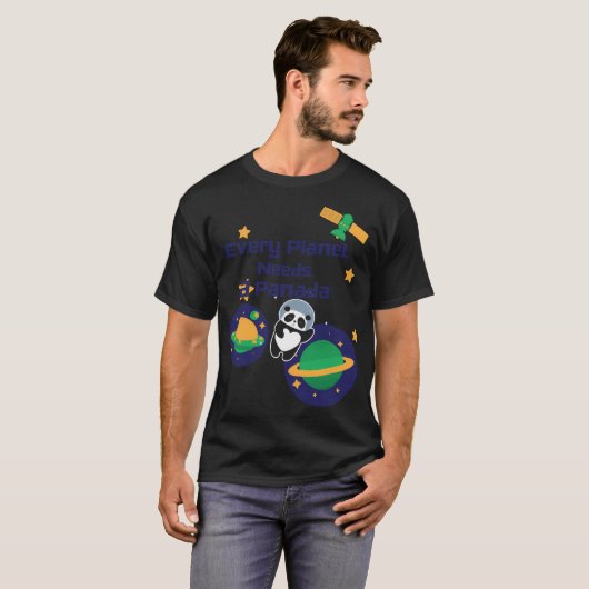 Cute Panda Astronaut T-shirt (Voorkant volledig)