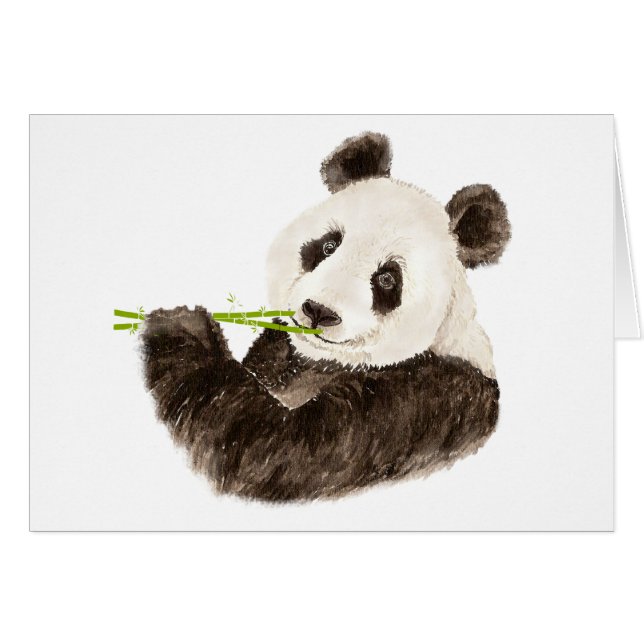 Cute Panda, Aziatisch Beer, Waterverf Animal (Voorkant Horizontaal)